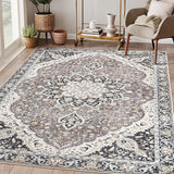 9x12 Area Rugs for Living Room,Ultra-Thin Washable Rug, Non-Slip Lightweight Foldable