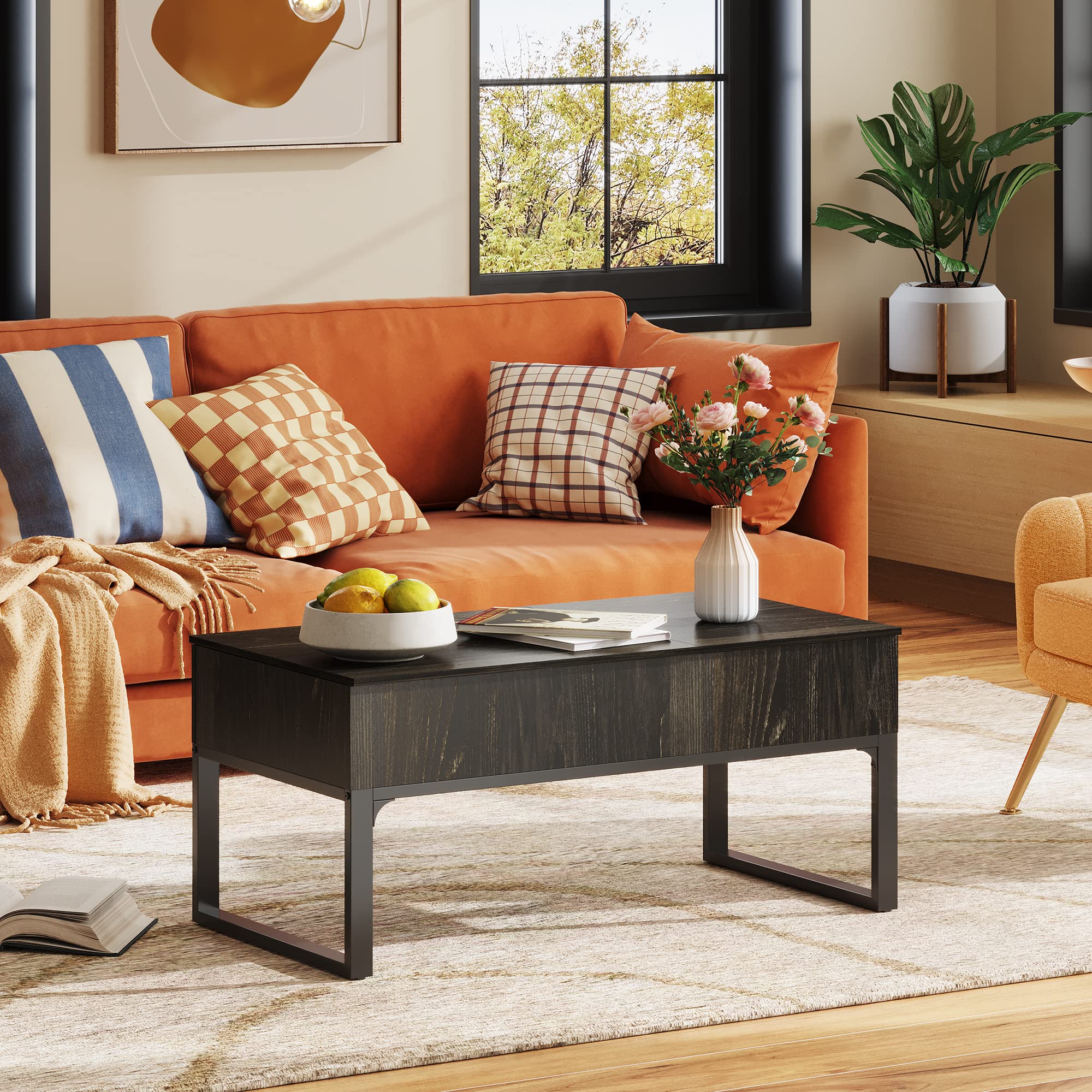 Lift Top Coffee Table with Storage, Coffee Table with Lifting Top & Sliding Top