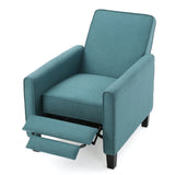 Darvis Fabric Recliner Club Chair, Dark Teal 26.75D x 34W x 36.25H in