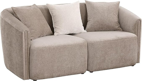 Townsend Chenille Upholstered Rolled Arm Loveseat Latte