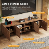 70.87" Mid-Century Modern Walnut TV Stand with Storage