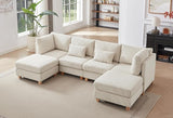 Free Combination Reversible Modular Sectional Couch with Movable Ottoman Sets