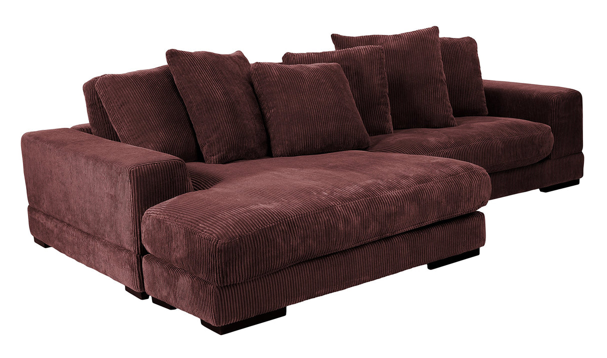 Plunge Reversible Sectional Sofa with Chaise Lounge, L-Shape, Dark Brown