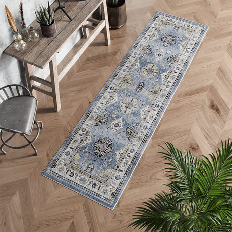 Boho Runner Rug-2x8 Washable Distressed Hallway Runner Oriental