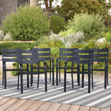 Outdoor Chairs Set of 6, Patio Dining Chairs with Armrest
