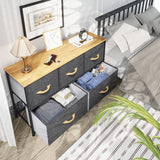 Dresser with 5 Drawers - Fabric Storage Tower, Organizer Unit for Bedroom, Living Room