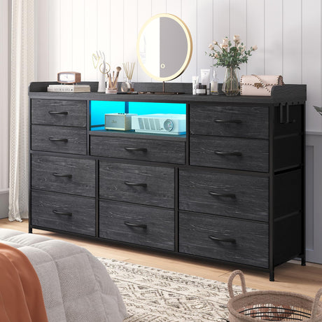 Dresser TV Stand with 11 Drawers for 60" TV Stand for Bedroom