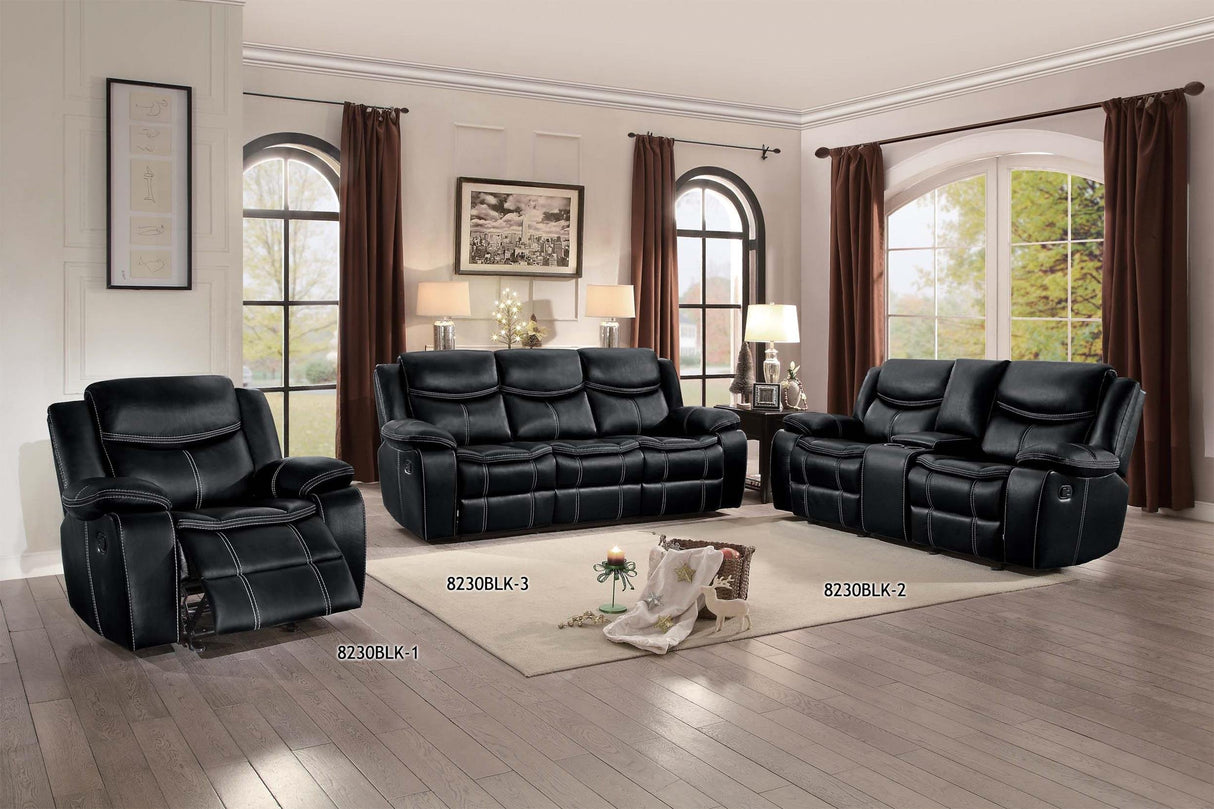 Bastrop Double Glider Reclining Loveseat (Manual), Black