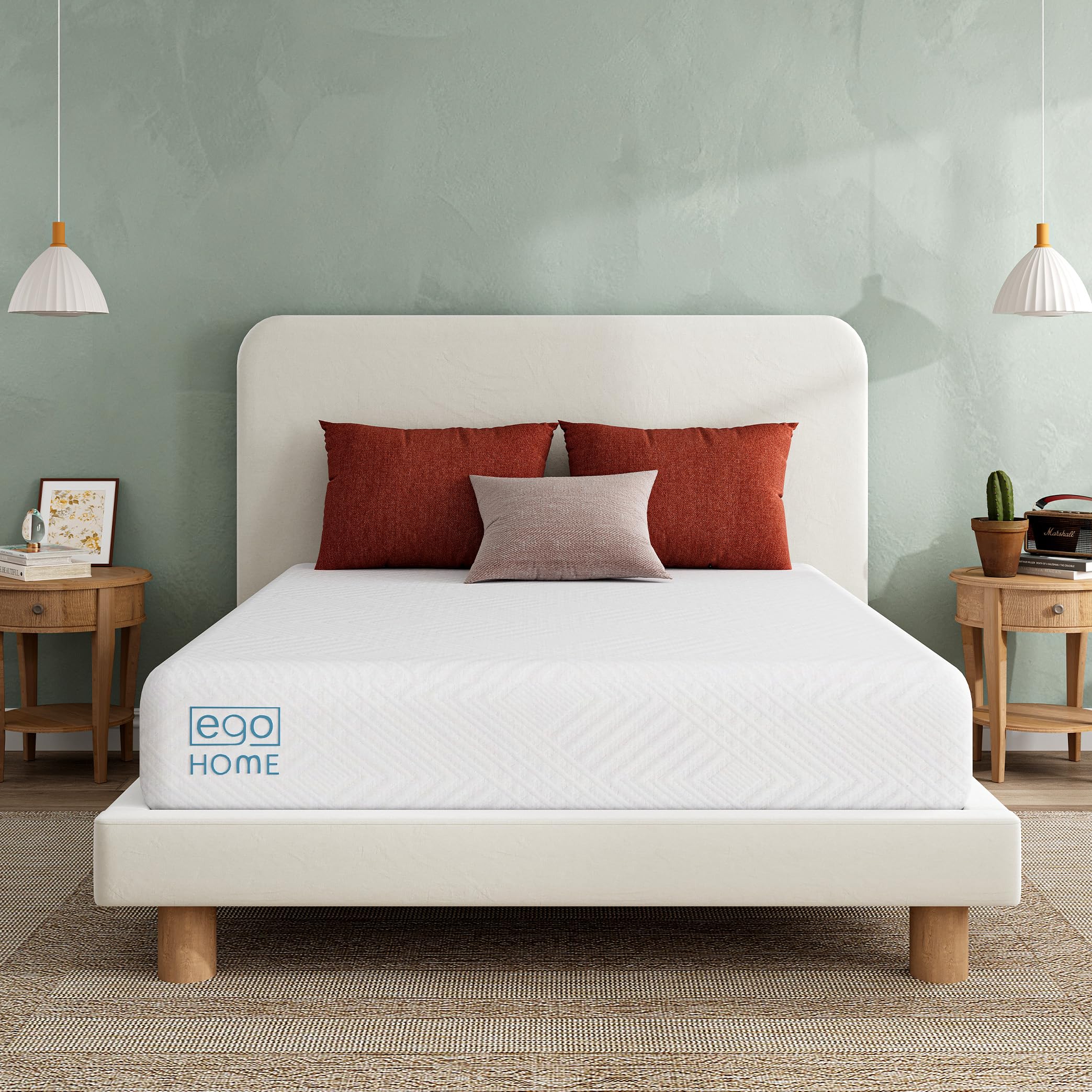 8 Inch Twin Memory Foam Mattress, Gel Green Tea Mattress Bed in a Box