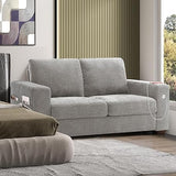 70 Inch Modern Loveseat Sofa with USB Port & Side Pockets, Chenille