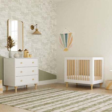 Lolly 4-in-1 Convertible Mini Crib and Twin Bed with Toddler Bed Conversion Kit in White