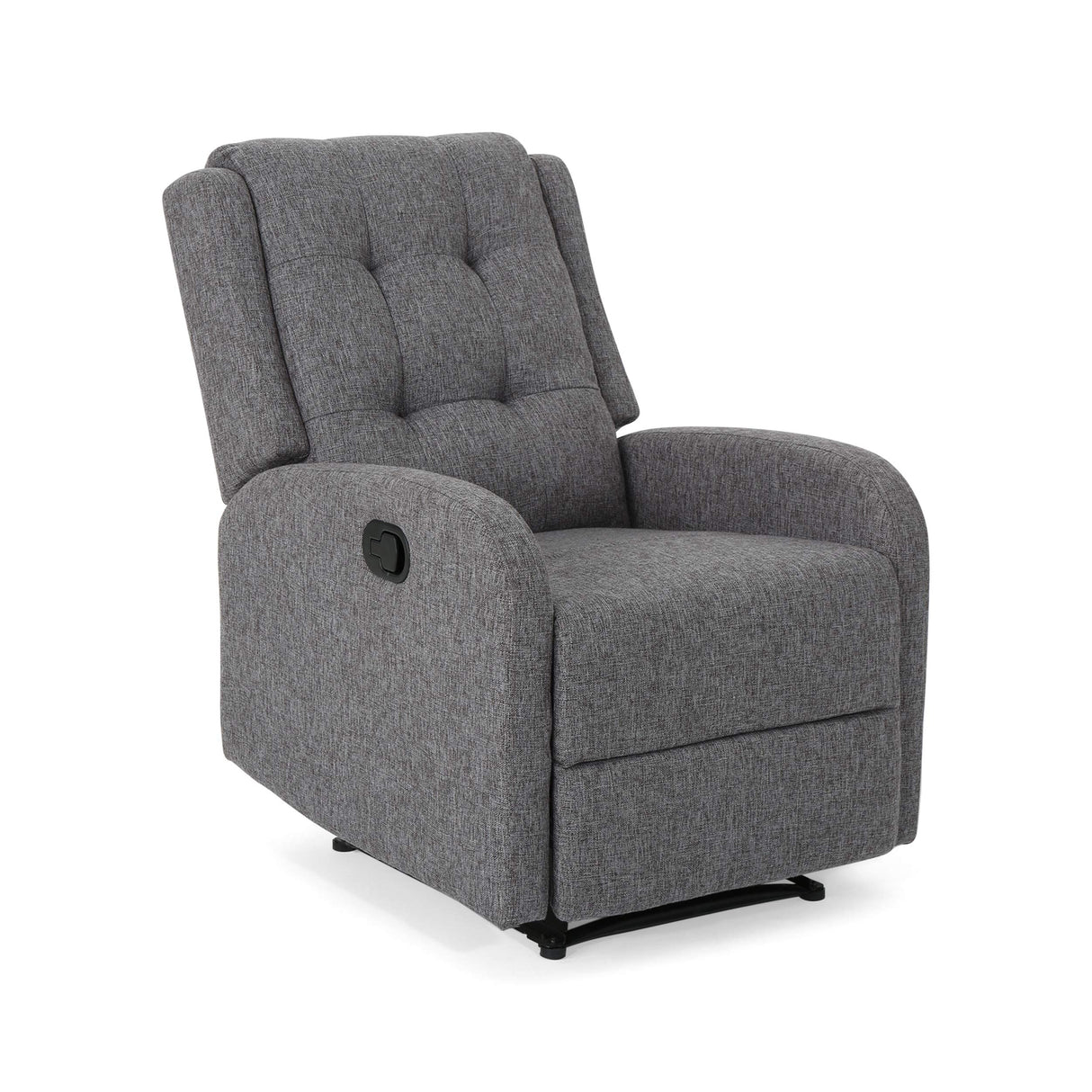 Christopher Knight Home Smith Traditional Recliner, Charcoal Tweed + Black