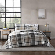 Normandy Grey Plaid King Comforter Set - Reversible Bedding