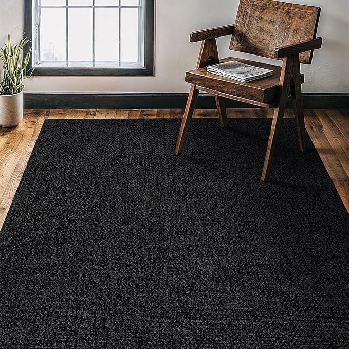 Easy Jute Rug 9x12, Indoor Outdoor Natural Color Farmhouse Area Rugs for Living Room