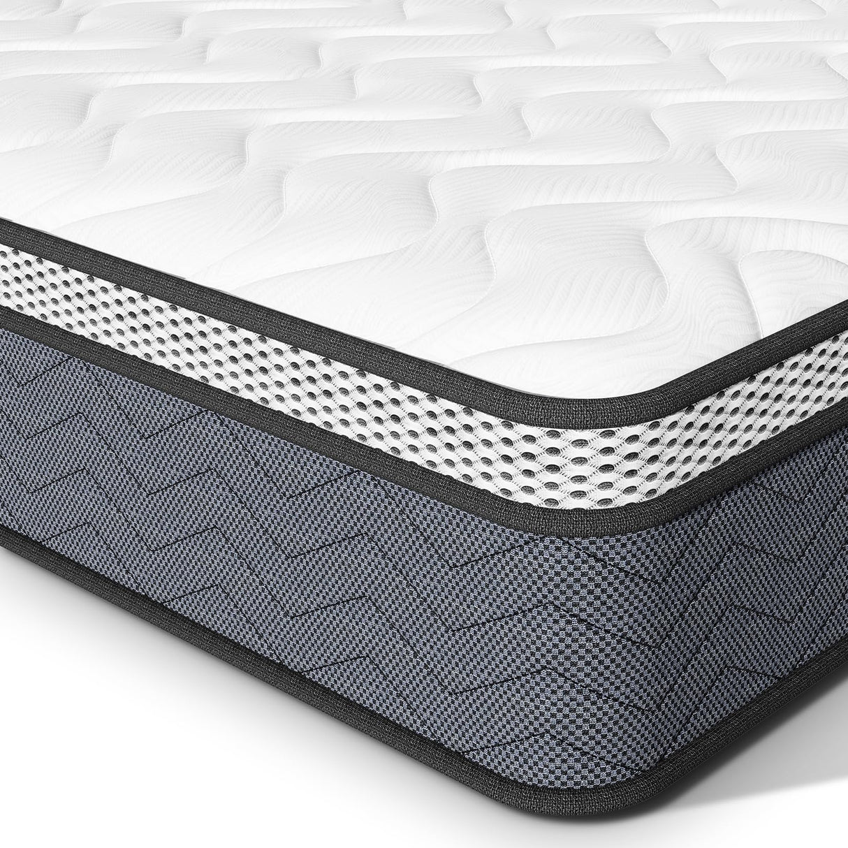 Queen Hybrid Innerspring Mattresses, 12 Inch Plush Mattress Foam Spring Mattress