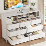 White Dresser TV Stand with Power Outlet TV Stand for Bedroom TV Stands for Living Room