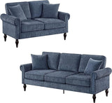 Barret Traditional Upholstered Chenille Fabric 3-Seater 80 in.