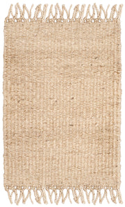 Natural Fiber Collection Accent Rug - 2'6" x 4', Ivory, Handmade Boho Fringe Woven Jute