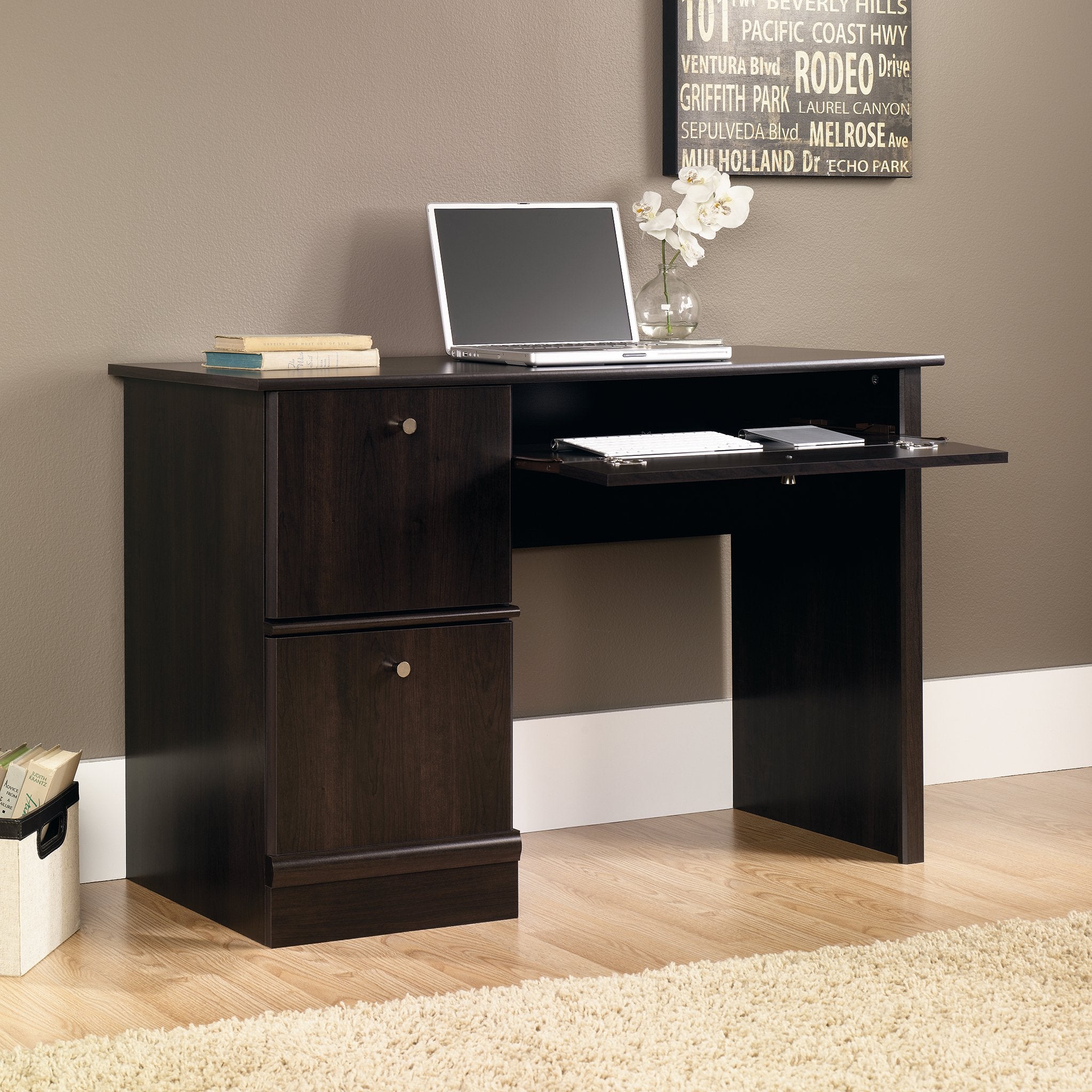 Computer Desk, Cinnamon Cherry Finish