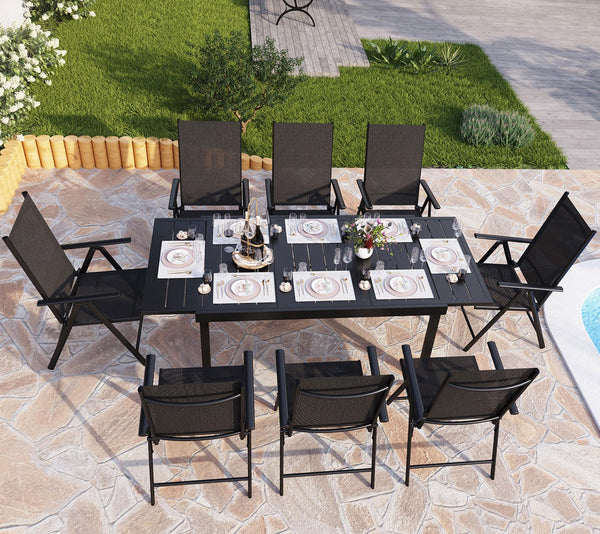 Outdoor Dining Set with Patio Table and Chairs Set of 8, Patio Dining Furniture Set