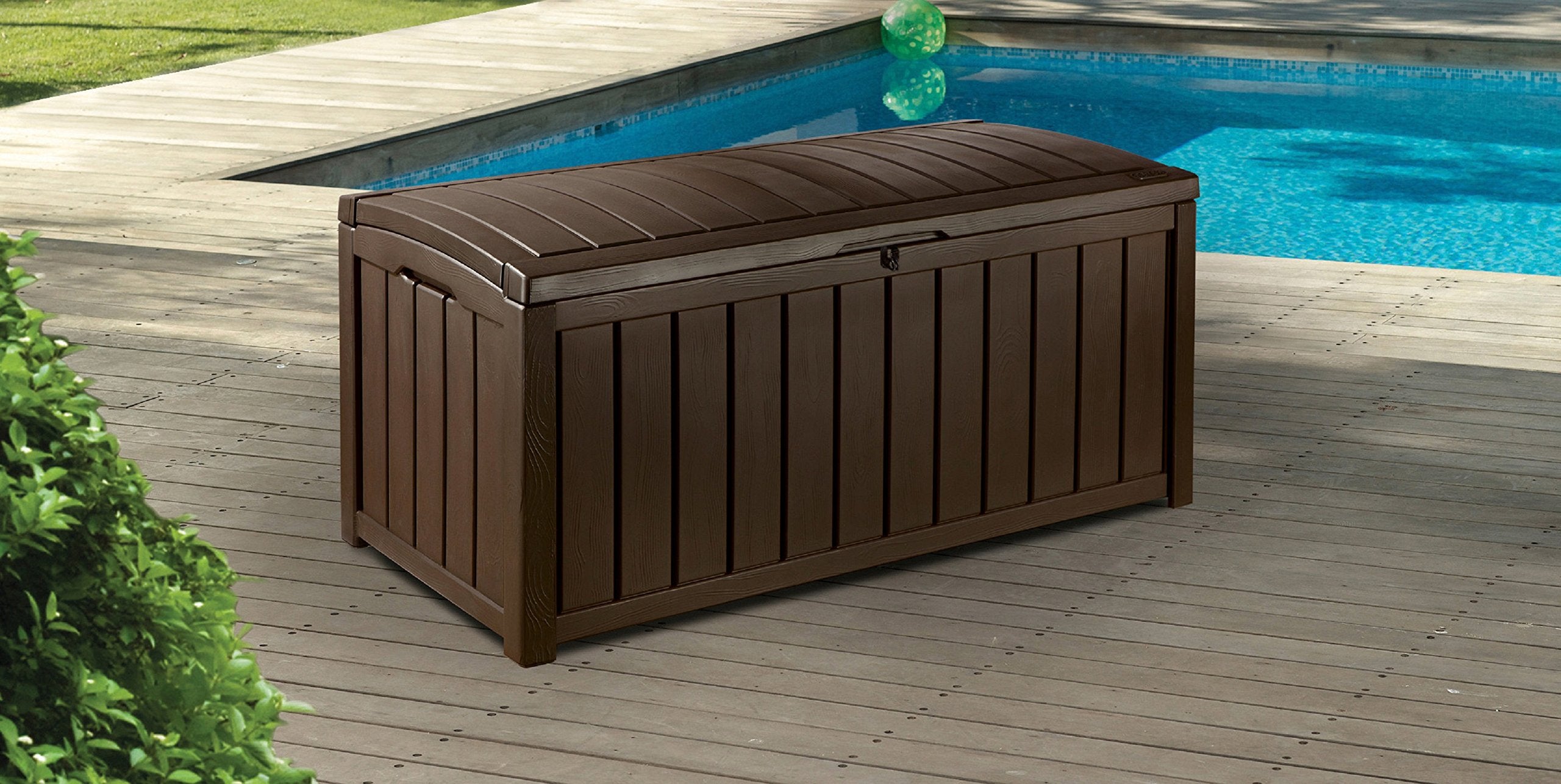 Glenwood 101 Gallon Resin Large Deck Box-Organization and Storage for Patio Furniture