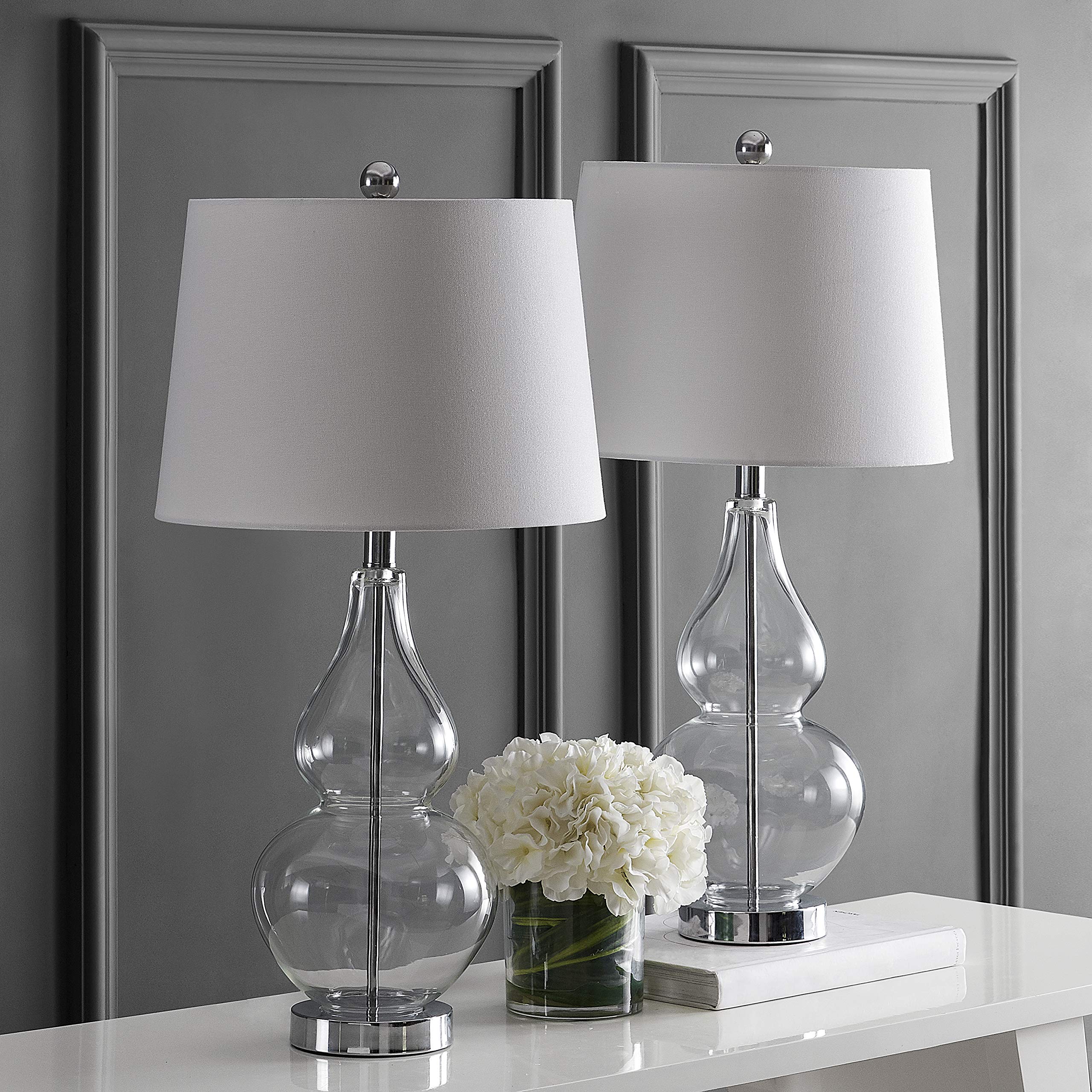 Lighting Collection Frena Clear/ Chrome 27-inch Bedroom Living Room Home Office Desk