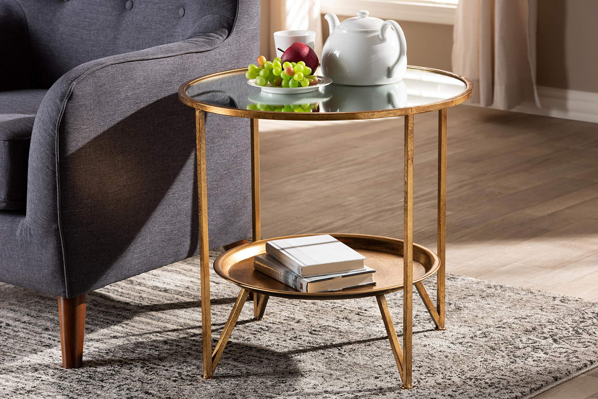 End Tables, One Size, Antique Gold