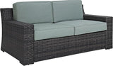 Furniture Beaufort Beaufort Outdoor Chair, Wicker Patio Chairs for Porch, Deck, Balcony, Backyard, Brown with Mist Cushions