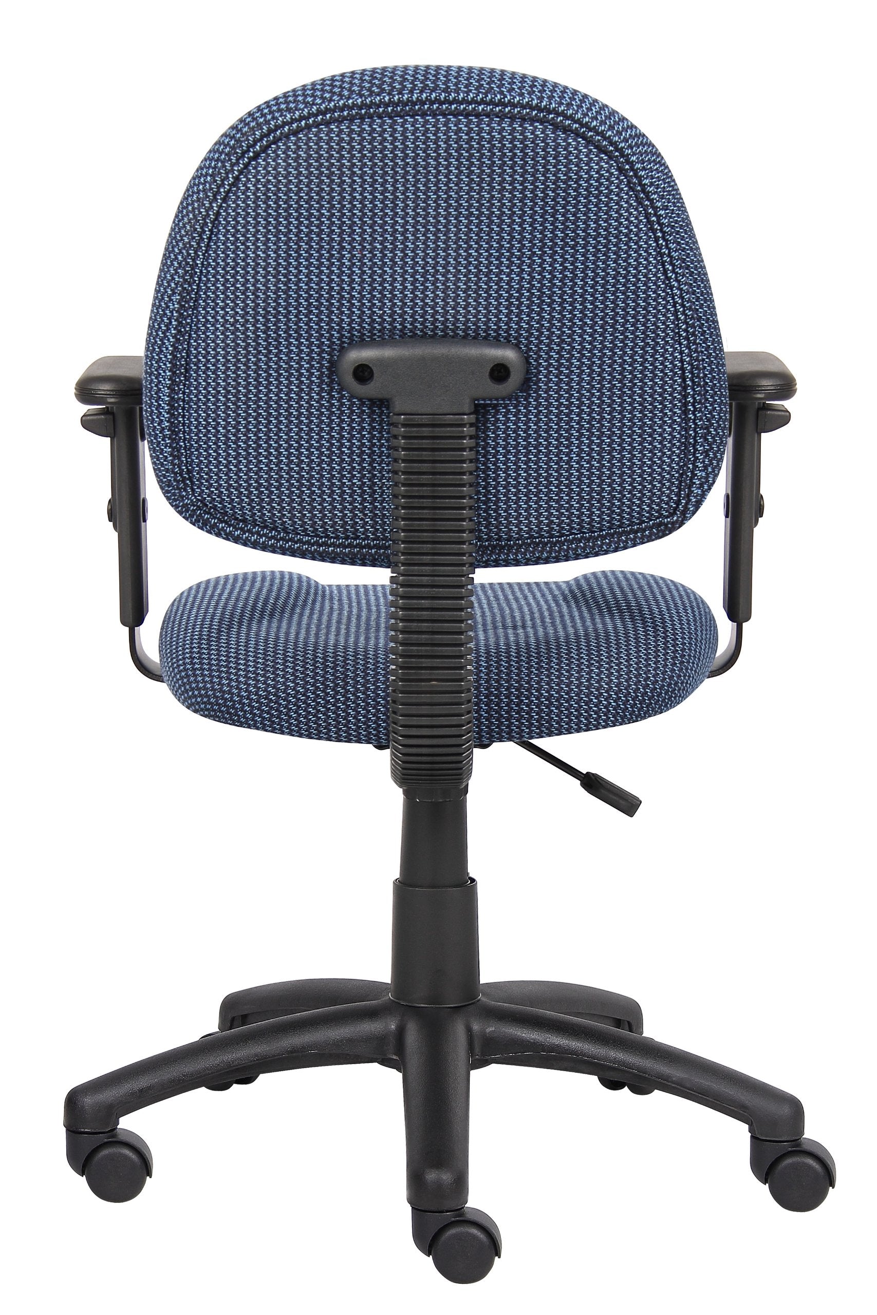 Perfect Posture Deluxe Fabric Task Chair with Adjustable Arms - Blue