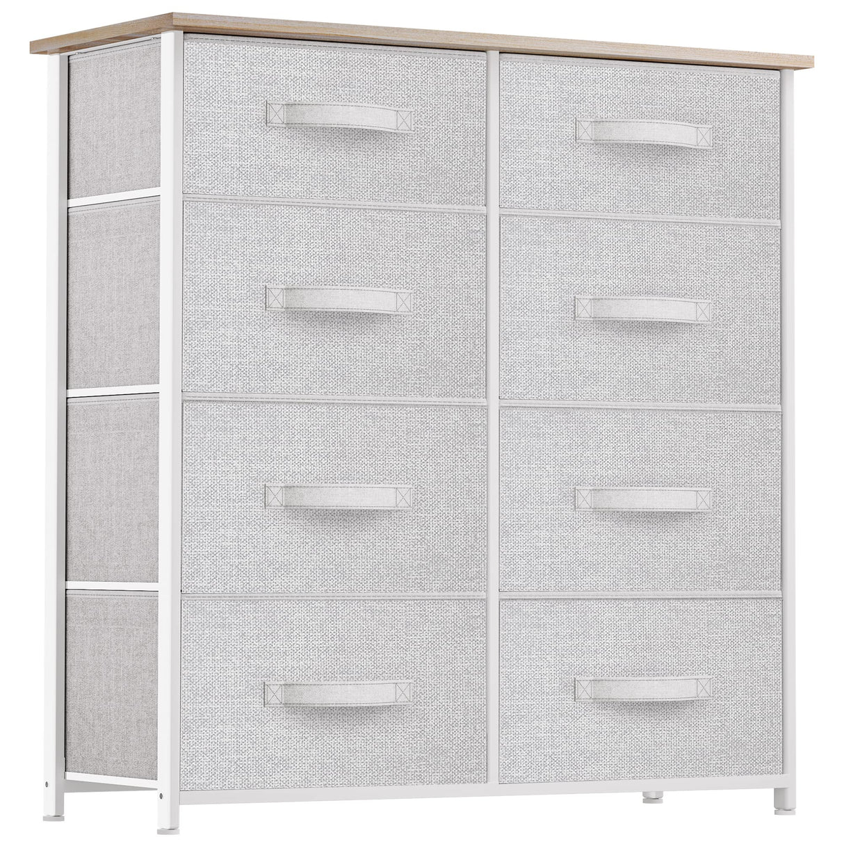 Fabric Dresser for Bedroom, Tall Dresser with 8 Drawers, Storage Tower with Fabric Bins,