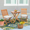 Patio Set 3 Piece Acacia Wood Folding Bistro Set Outdoor Square Table