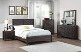 Wood Queen Size Bed, Dark