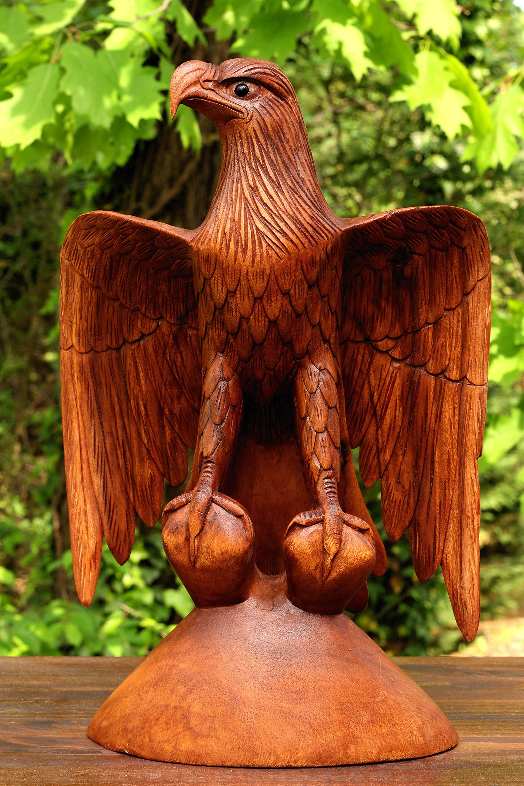 16" Extra Large Wooden Handmade American Eagle Statue Handcrafted Figurine Sculpture