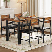 4-Piece Dining Table Set with Upholstered Chairs