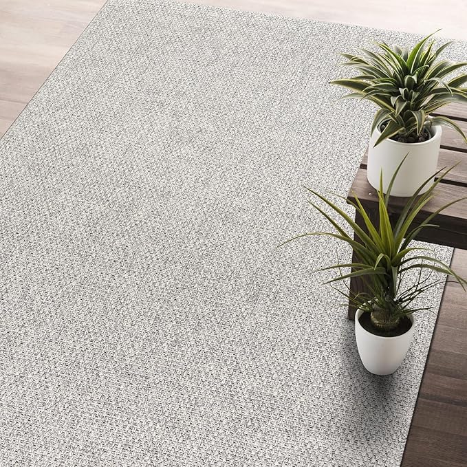 Easy Jute Rug 9x12, Indoor Outdoor Natural Color Farmhouse Area Rugs for Living Room