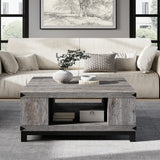 Farmhouse Coffee Table with Storage Drawers, Wood Coffee Table for Living Room