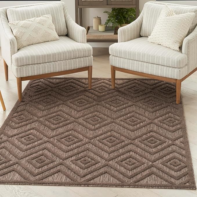 Versatile Indoor/Outdoor Denim Blue 7' x 10' Area Rug, Easy Cleaning