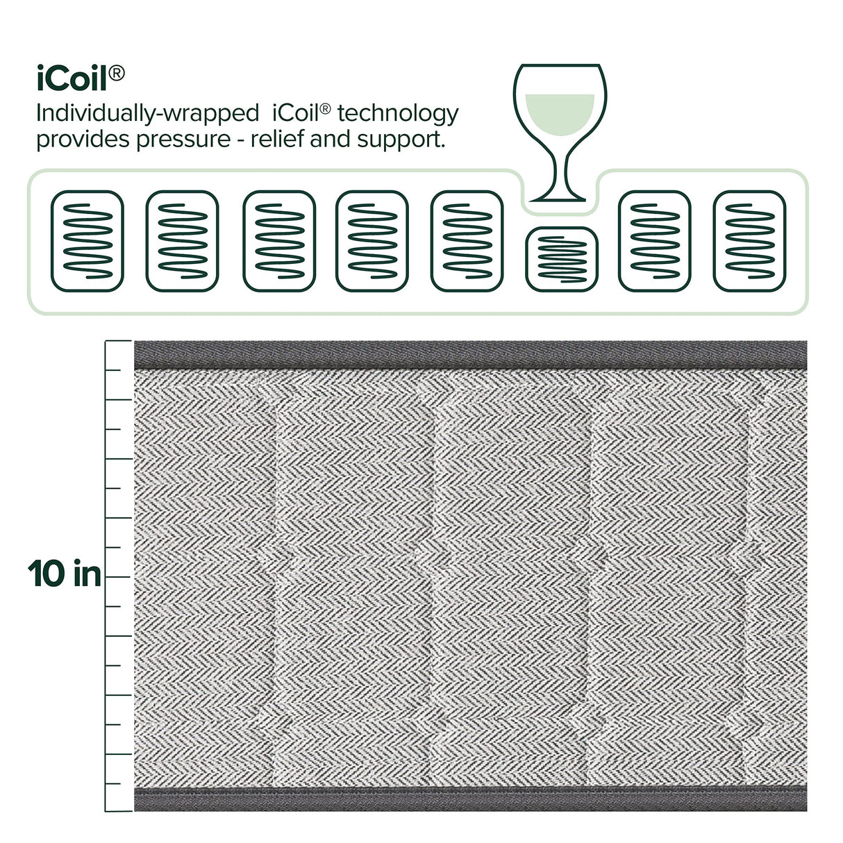 10 Inch Comfort Support Cooling Gel Hybrid Mattress, Full, Tight Top Innerspring Mattress