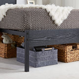 Full Size Platform Bed Frame with Wood Headboard, Strong Metal Slats Support Mattress