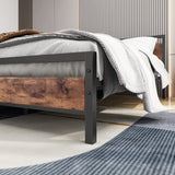 Black Queen Size Bed Frames with Wood Headboard,Heavy Duty Platform Bed Frame