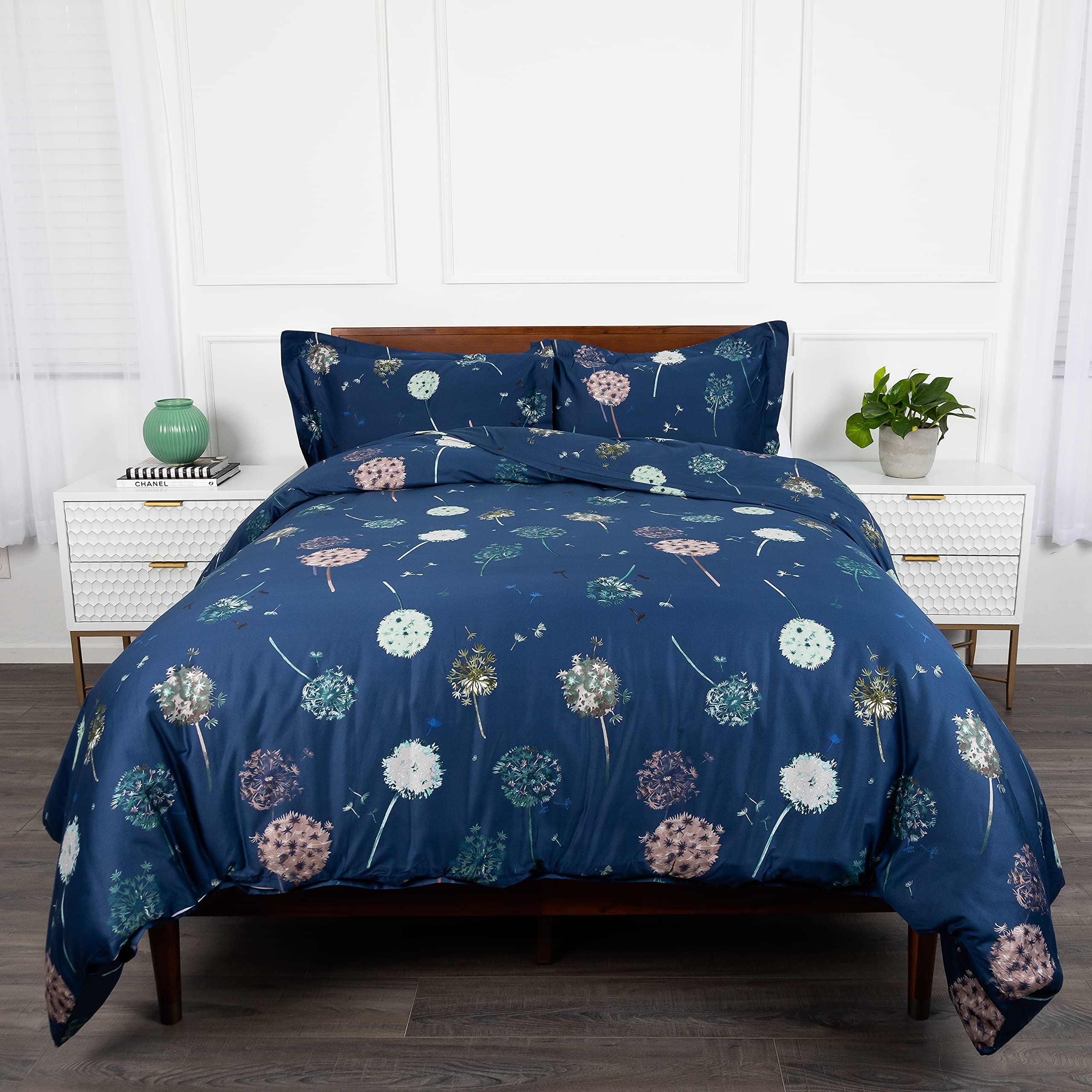 100% Cotton Duvet Cover King Size - Soft Duvet Cover King, 300 Thread Count