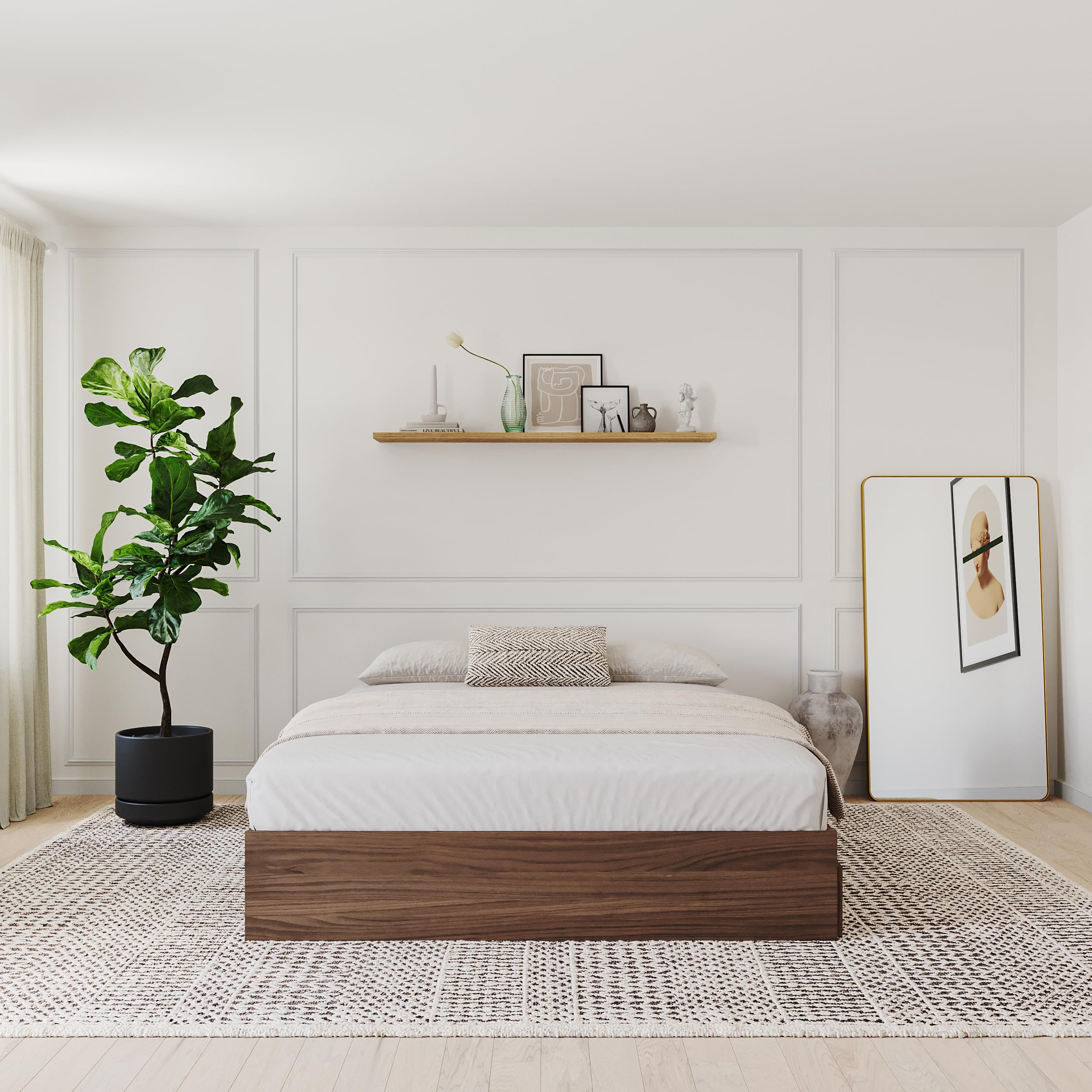 3-Drawer Storage Bed, Queen, Walnut