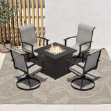 5-Piece Outdoor Furniture Conversation Sets with 32 Inch CSA Approved 40000 BTU Heat