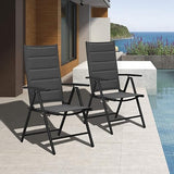 Outdoor Patio Dining Set with 8 Folding Portable Chairs and 1 Rectangle