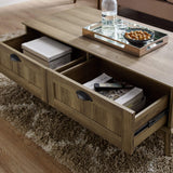 Newport Series Tall Center Coffee Table with Two Fully Extended Drawers | Sturdy and Stylish | Easy Assembly|