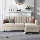 Velvet L Shaped Sofa Small Sectional Couch with Reversible Chaise L Shape Couch