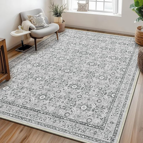 Washable Area Rug, 8x10 Area Rugs for Living Room Bedroom Kitchen Rugs, Vintage