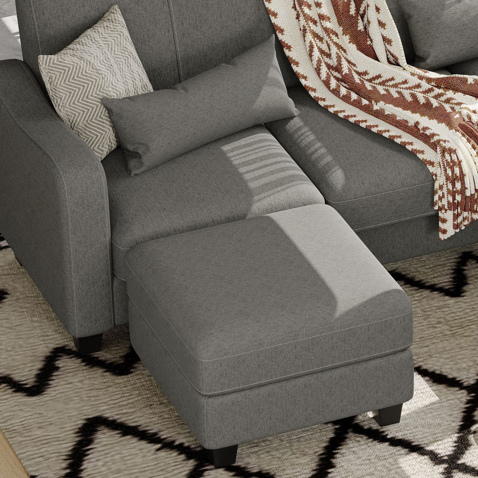 Upholstered Storage Ottoman with Coffee Table Top