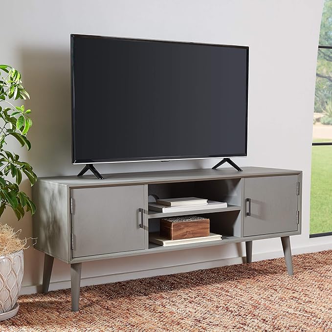 Home Collection Sorrel Mid-Century Brown 2-Door 1-Shelf Media 50-inch Flatscreen