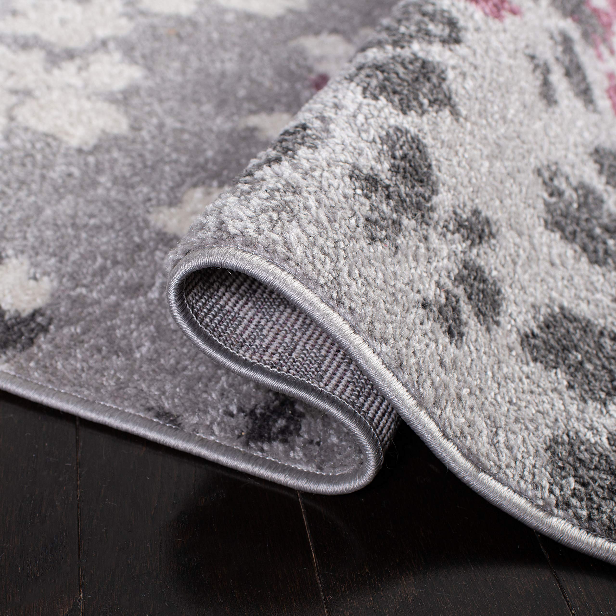 SAFAVIEH Adirondack Collection Area Rug - 10' x 14', Light Grey & Purple, Floral Design, Non-Shedding & Easy Care, Ideal for High Traffic Areas in Living Room, Bedroom (ADR115M)